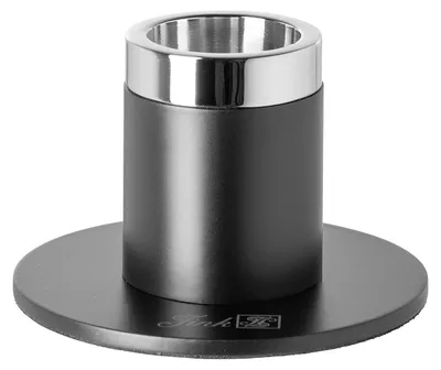 Produktbild von ENNO Leuchter - H.5cm x D.8cm - schwarz/silber - Aluminium/Eisen/Stahl
