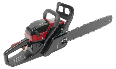 Image de Tronçonneuse - Essence 2 temps - 58 cm³ - 10 000 tr/min - Guide-chaîne de 50 cm - Pour la sylviculture, l'abattage et le jardinage - Noir