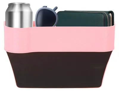Obrázek produktu pro Organizér do auta s držákem na nápoje, vyrobený z ABS plastu a kůže