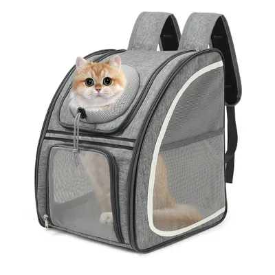 Produktbild von Tiertransporttasche Haustier Rucksack mit Netzfenster, Hunde & Katzenrucksack Faltbar bis 8,00 kg, Wasserdichtes Oxford-Tuch mit Viel Platz