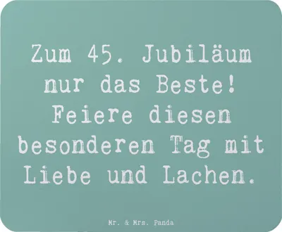 Produktbild von Mr. & Mrs. Panda Mauspad Spruch 45. Geburtstag Feiern - Meeresbrise - Geschenk, Freude, computer mousepad, besondere Anlässe, Geburtstagsgeschenk, pc, Mouse Pad, Feier
