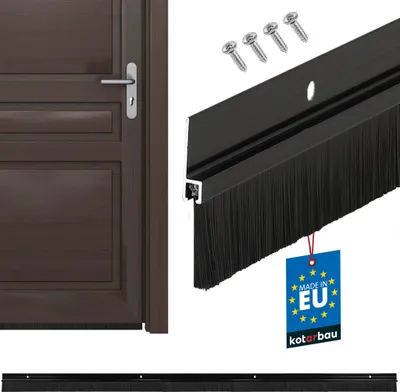 Obrázek produktu pro KOTARBAU® Kartáčové těsnění k přišroubování, 1 m, těsnění dveří, 24 mm, ochrana proti průvanu, kartáčové těsnění dveří, ochrana proti hmyzu, ochrana proti větru, hliník, černá