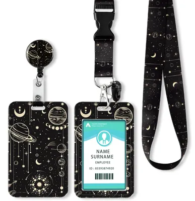 Produktbild von Auswelter mit Lanyard, Auswelter mit einziehbarem Schlüsselband, Auswelter mit Schlüsselanhänger für Personalausweis, Studentenausweis, Kreditkarten (Moon)