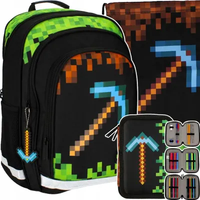 Produktbild von Starpak Schulrucksack Set Jungen Pixel Game 3-teilig