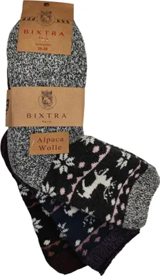 Produktbild von 3 Paar Damen Alpaka Socken Wollsocken Wintersocken, Mix12/39-42