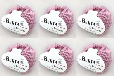 Obrázek produktu pro 6x Berta by Permin – pletená příze z vlny a bavlny s certifikátem Oeko-Tex (13 růžová)