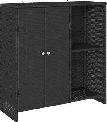 Produktbild von vidaXL Szafka do przechowywania czarna 100x36x102 cm rattan