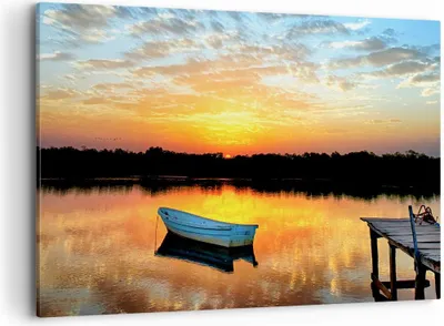Produktbild von Bild auf Leinwand - Leinwandbild - Landschaft Sommer Meer - 100x70cm - Wand Bild - Wanddeko - Leinwanddruck - Bilder - Kunstdruck - Wanddekoration - Leinwand bilder - Wandkunst - AA100x70-3167