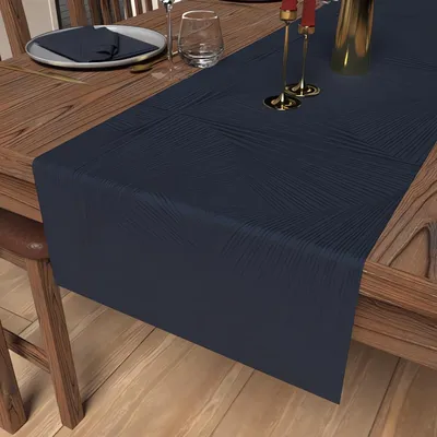 Tafelloper 40 x 180 cm, nachtblau, Polyester, rechteckig