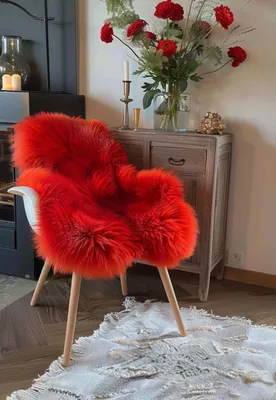 Produktbild von Lammfell Merino Rot - Größe: 100-110