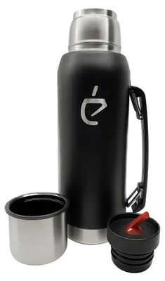 Produktbild von Un Mate Thermosflasche 1 L Schwarz aus Edelstahl, doppelwandig mit Ausgießer für Yerba Mate