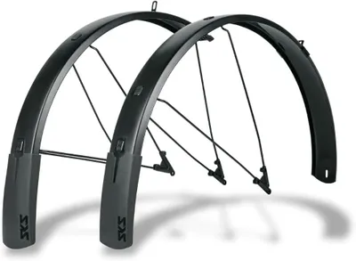 Productafbeelding van Spatbordenset 27,5-29 inch - 75 mm - Zwart - Met veiligheidssysteem