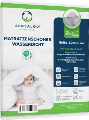 Zdjęcie produktu dla Wodoodporny ochraniacz na materac Sensalou - ochrona przed wilgocią - 50 x 90 cm 2-pak
