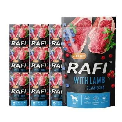 Produktbild von RAFI Nassfutter für Hunde mit Lamm, Beutel 10 x 500 g, Set aus 10 Beuteln, 5 kg | Hundefutter Hunde-Nassfutter