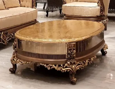 Produktbild von Casa Padrino Luxus Barock Couchtisch Antik Gold / Braun / Gold - Ovaler Massivholz Wohnzimmertisch im Barockstil - Wohnzimmer Möbel im Barockstil - Barock Möbel - Edel & Prunkvoll