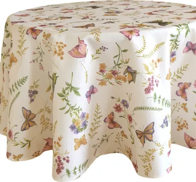 Immagine prodotto di Tovaglia EMELIE farfalle e fiori in poliestere rotonda Ø 150 cm