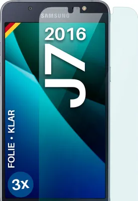 Produktbild von moex® 3x Schutzfolie kompatibel mit Samsung Galaxy J7 (2016) - Displayschutzfolie dünn Folie, Klar