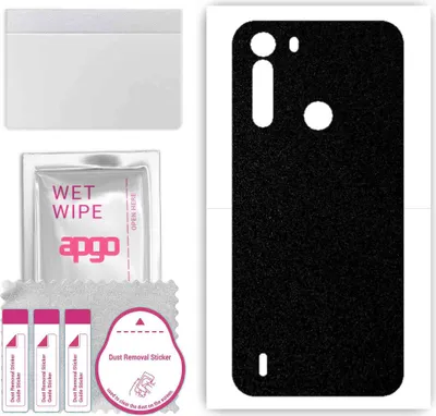 Produktbild von apgo Rückseite Schutzfolie, Skin, kompatibel mit Motorola One Fusion, Hinten Displayschutzfolie aus Vinylfolie, kratzfest, einfache Montage - Mattschwarz