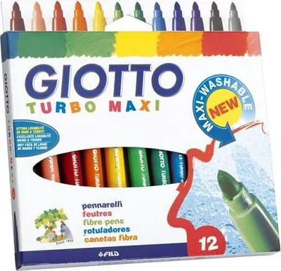 A box of Giotto Turbo Maxi fiber pens.