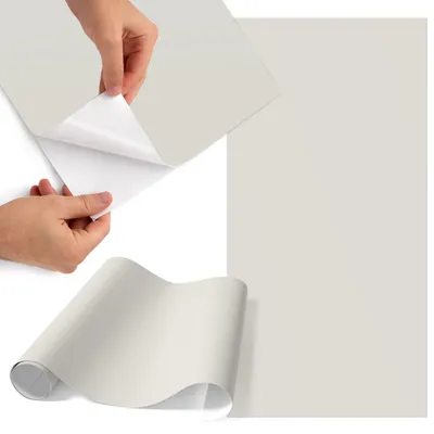 Produktbild von Möbelfolie 75x150 cm - Klebefolie Möbel - Selbstklebende Folie - Folie für Möbel - Möbelfolie Küche - Klebefolie Küche - Möbelfolie Schrank - Wasserdicht - Abwaschbar - Selbstklebend - Luftblasenfrei - Rückstandslos entfernbar - Heller Stein