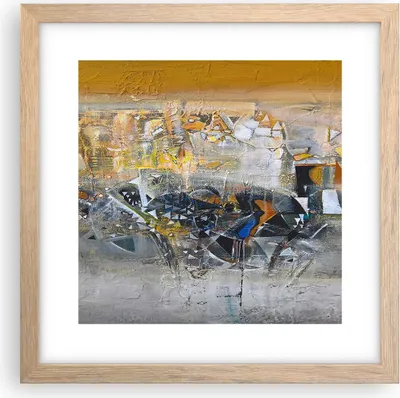 Produktbild von Gerahmtes Poster - Rahmen in heller Eiche - Abstraktion modern - 30x30 cm - Wand Bild - Wanddeko - Wandbilder - Wandposter - Bilderrahmen - Bilder - Kunstdruck - Wandbild - P2NAC30x30-4001