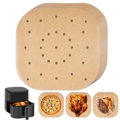 Produktbild von Backpapier für Heißluftfritteuse - Quadratisch - 200 Stück - 21,5 cm