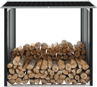 Immagine prodotto di The Living Store Deposito per legna da ardere Acciaio zincato 172x91x154 cm Antracite