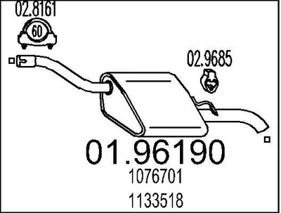 Produktbild von MTS 01.96190 Endschalldämpfer für FORD FOCUS Kombi (DNW) Auspuff