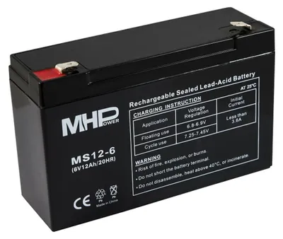 Zdjęcie produktu dla Akumulator MHPower VRLA AGM 6V/12Ah (MS12-6)