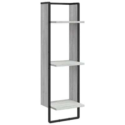 Obrázok produktu pre vidaXL Nástenná polica 3 priehradky Grey Sonoma 30x25x100 cm Materiál na báze dreva