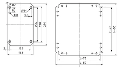Obrázek produktu pro Montážní deska 250x350 - Montážní deska pro distribuční desku NSYMM43