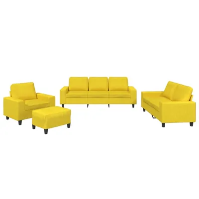 Produktbild von 4-tlg. Sofagarnitur Hellgelb Stoff