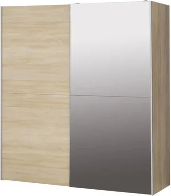 Image de Armoire 2 portes coulissantes avec miroir, Chêne Sonoma, L 170,3 x P 61,2 x H 190,5 cm, ULOS