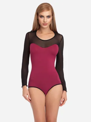Produktbild von Merry Style Damen Langarm Body VBD15 (Violett/Schwarz, L)