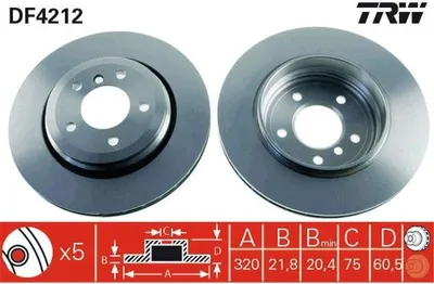 Produktbild von TRW Bremsscheiben (2 Stück) Hinterachse DF4212