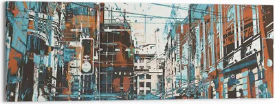 Produktbild von Bild auf Leinwand - Leinwandbild - Stadt Straße Haus - 150x50cm - Wand Bild - Wanddeko - Wandbilder - Leinwanddruck - Bilder - Kunstdruck - Wanddekoration - Leinwand bilder - Wandkunst - CA150x50-3806