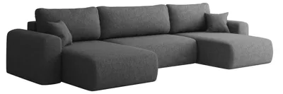 Zdjęcie produktu dla Sofa narożnik CAPRI U, z funkcją spania, do salonu, ciemnoszary