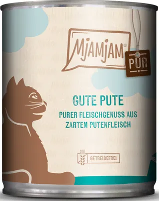Produktbild von MjAMjAM Purer Fleischgenuss - gute Pute pur, Adult, jede Rasse, Herz, Leber, Türkei, 800 g, Getreidefrei