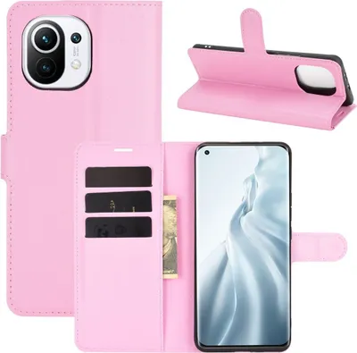 Produktbild von König Design Hülle kompatibel mit Xiaomi Mi 11 Kunstleder Handyhülle - Handy Case Rosa
