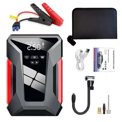 Image de Démarreur de voiture, capacité 28000mAh, compresseur d'air 150PSI, 28000 mAh