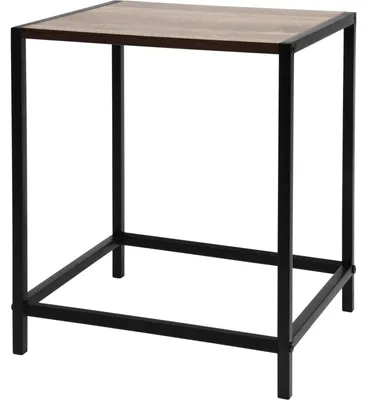Productafbeelding van Salontafel nachtkastje bijzettafel - Metaal en hout - 37,5 x 28 x 32,5 cm - Zwart - Woonkamer en slaapkamer