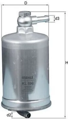 Produktbild von Kraftstofffilter MAHLE KL 599 für AUDI A4 Avant (8ED, B7) Leitungsfilter