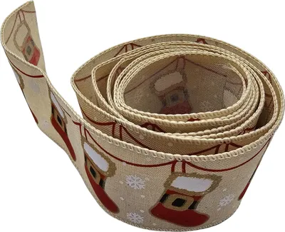 Immagine prodotto di Addobbi per l'albero | decorazione | nastro | Natale | Babbo Natale | Albero di Natale | Natale | Natale | Natale | 2,5m | beige