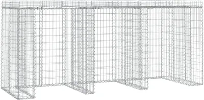 Image de vidaXL Coffre à déchets en gabion 270x91x120 cm Fer galvanisé