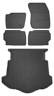 Zdjęcie produktu dla Dywaniki gumowe + mata bagażnika do Ford Mondeo MK4 2012-2014 (liftback) – czarne, dopasowane – Wielganizator SolidPRO