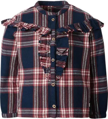 Produktbild von Noppies Mädchen Bluse Kriel aus 100% Baumwolle mit Retro-Karos und Rüschen, Größe 122