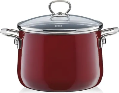 Productafbeelding van Riess hoge pot met deksel 24cm Rosso R0705008
