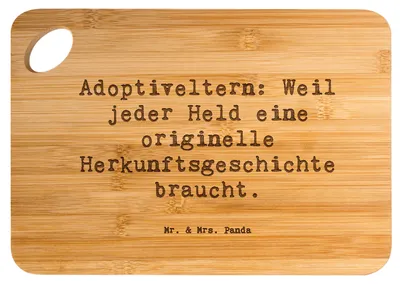 Produktbild von Mr. & Mrs. Panda Holzbrett Spruch Adoptiveltern Helden - Transparent - Geschenk, Küchenbrett, Geschenke, Brett, Verwandte, Jubiläen, elterliche Liebe, Familienpflege