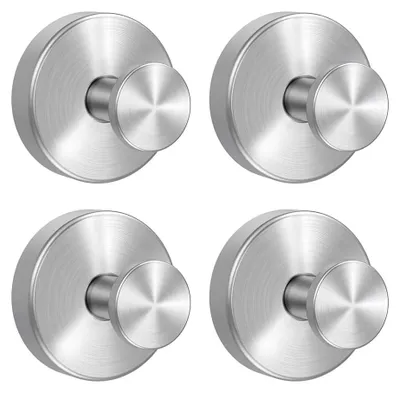 Productafbeelding van 4 zuignappenhaakjes, draagvermogen 5 kg, geen boren nodig, handdoekhouder, zelfklevende haakjes, extra sterke wandhaakjes voor badkamer, keuken, gladde ramen, muren en glas (zilver - 4 stuks)