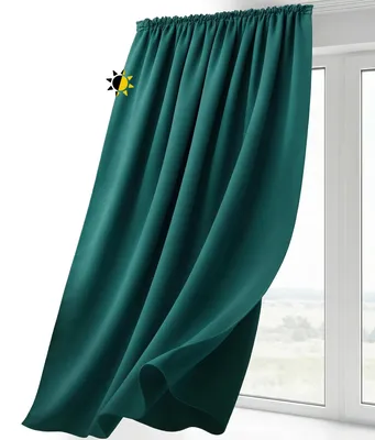 Produktbild von Beautex Kräuselband Vorhang blickdicht abdunkelnd U-Band 140x175cm,Petrol